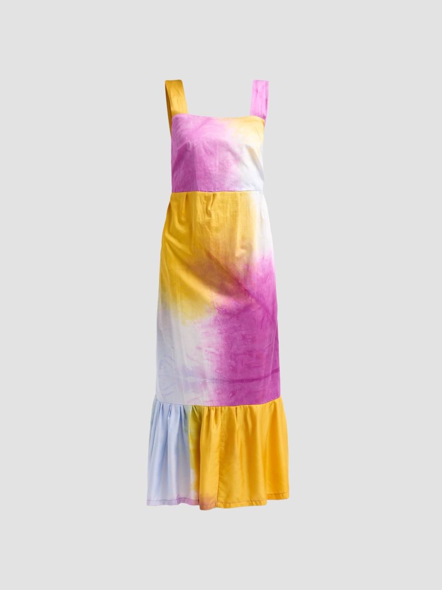 Busayo Women's Moyo Printed Midi Dress - Purple Yellow And Gray - Size XL