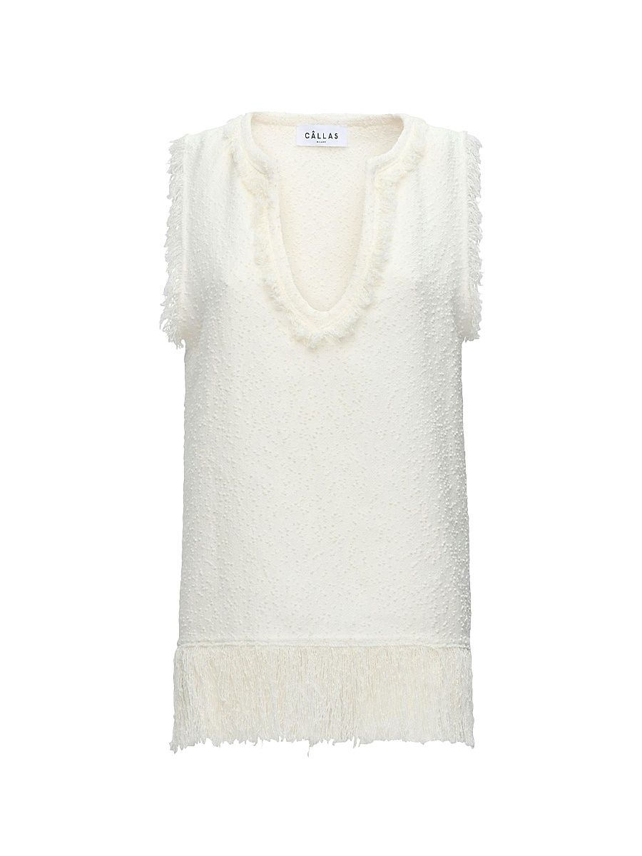 Women's Comporta Fringe Top - White - Size 10