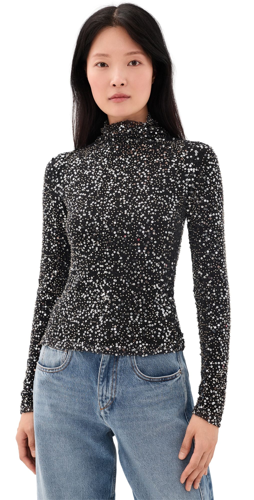Isabel Marant Étoile Lou Sequin Top Silver 44