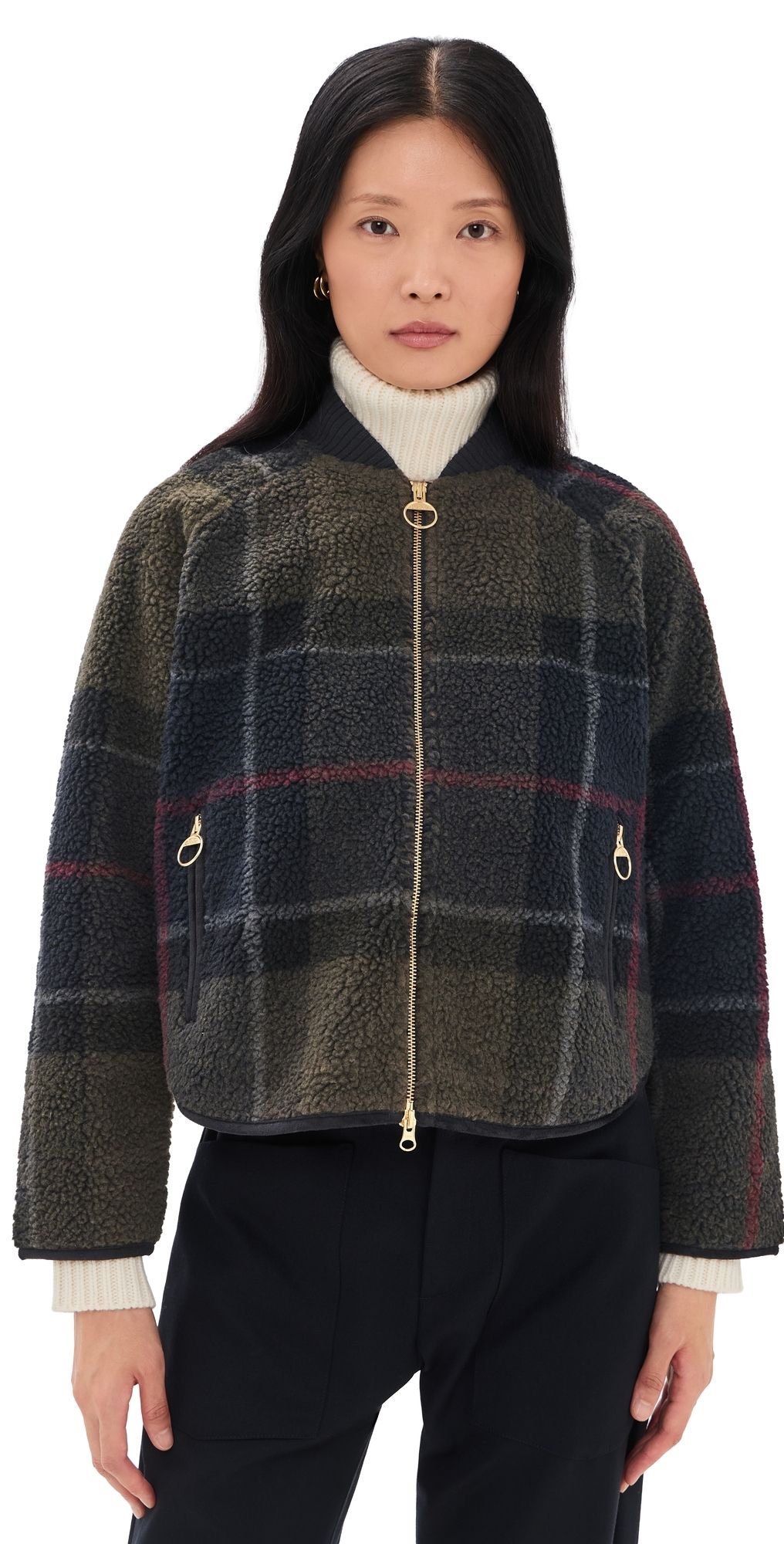 Barbour Kirklees Fleece Jacket Shadow Classic Tartan 6