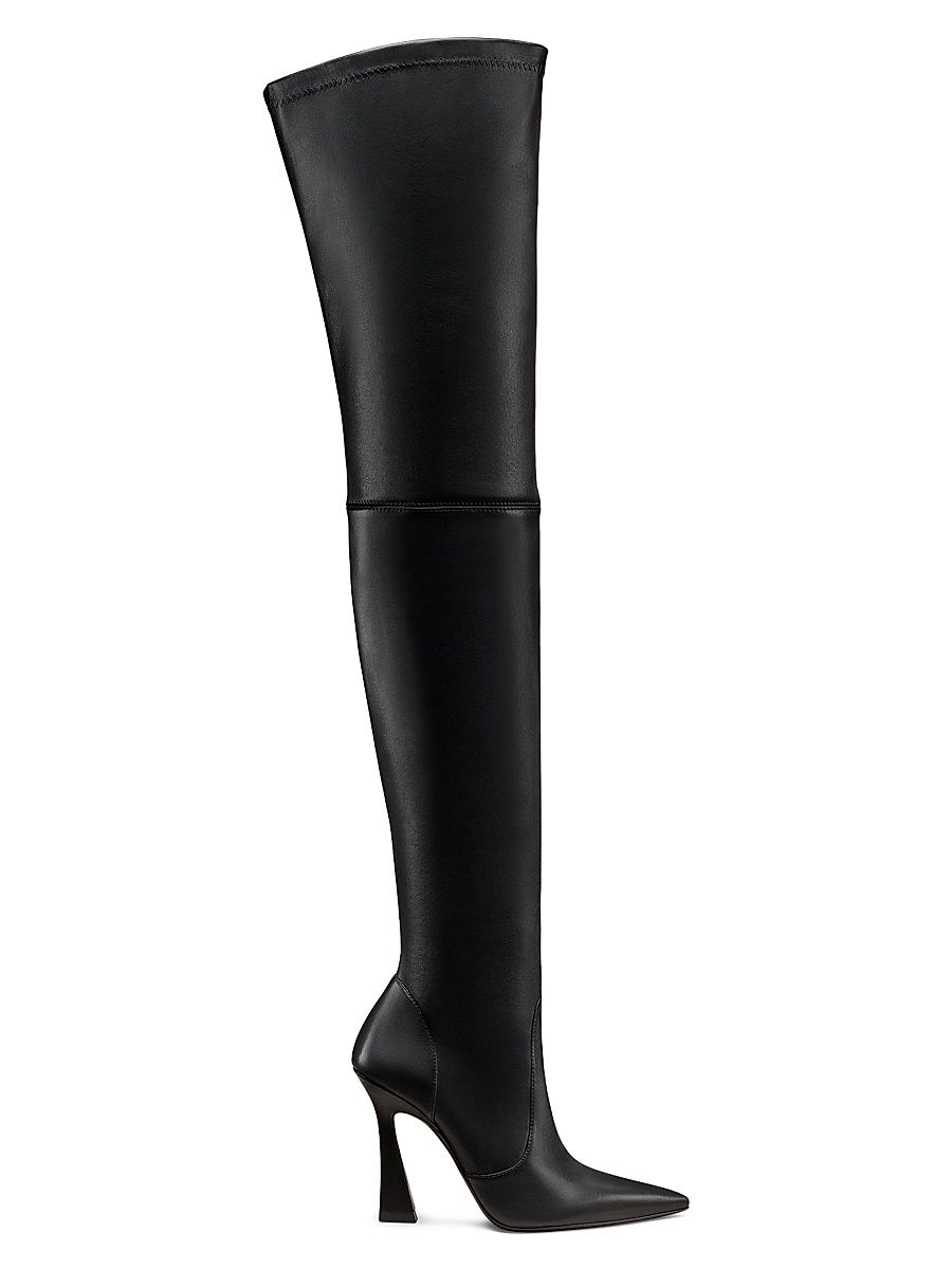 Women's Ultravinnie 100MM Leather Over-The-Knee Boots - Black - Size 9