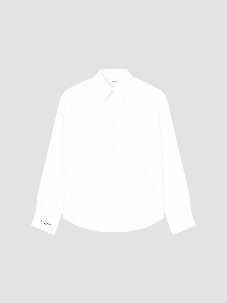 Givenchy Men's Shirt in Poplin with Detachable Collar and Plaston - White - Size 17.5