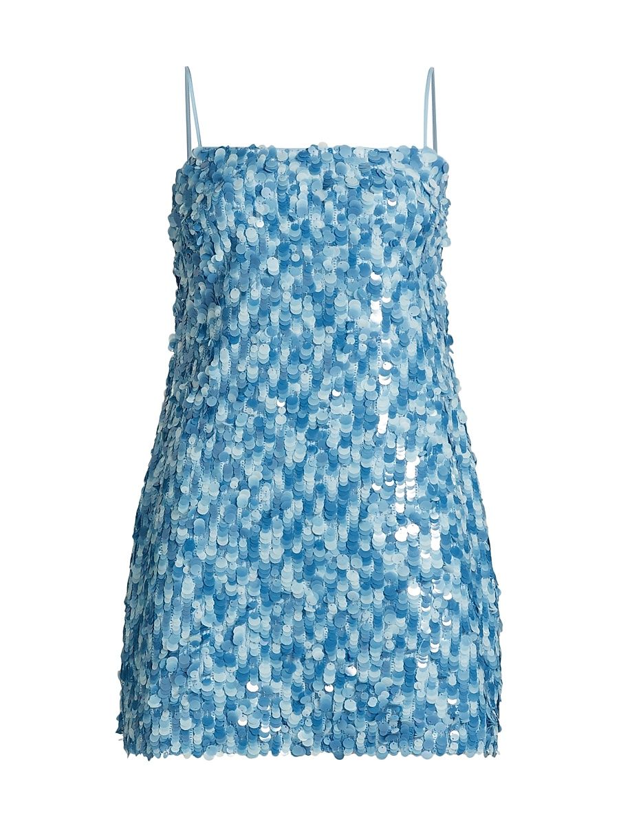 Women's Colette Sequined & Beaded Minidress - Blue Multi - Size 4
