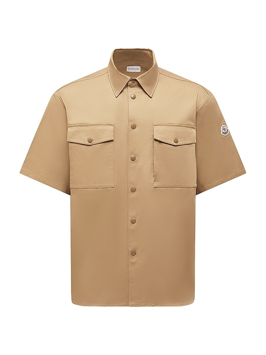 Men's Shirt in Cotton Gabardine - Beige - Size XXL