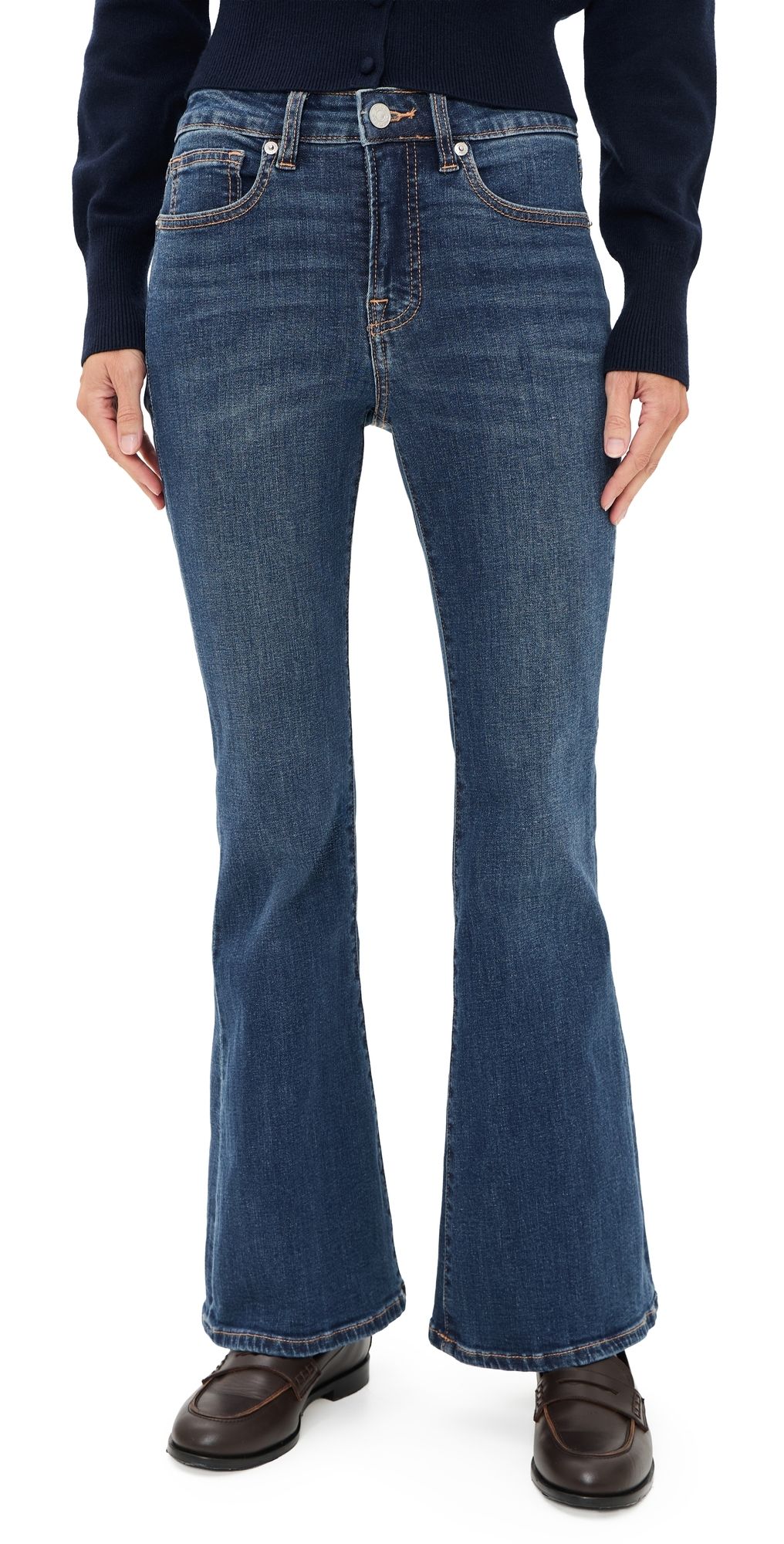 Good American Good Petite Flare Jeans Blue004 14