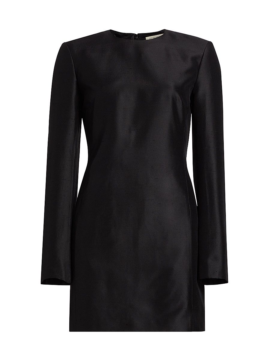 Women's Francesca Silk Long-Sleeve Minidress - Black - Size 8