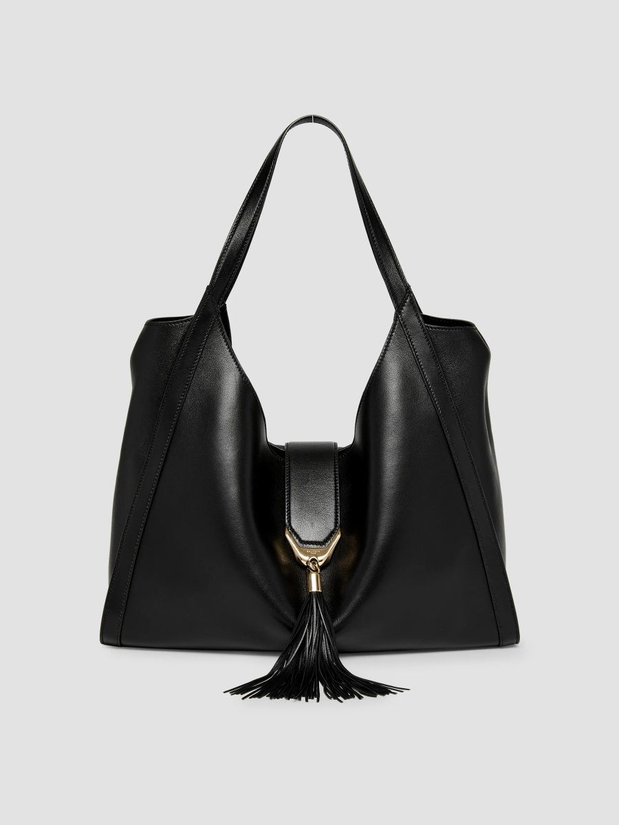 Balmain Women's Tassel Medium Leather Hobo Bag - Black