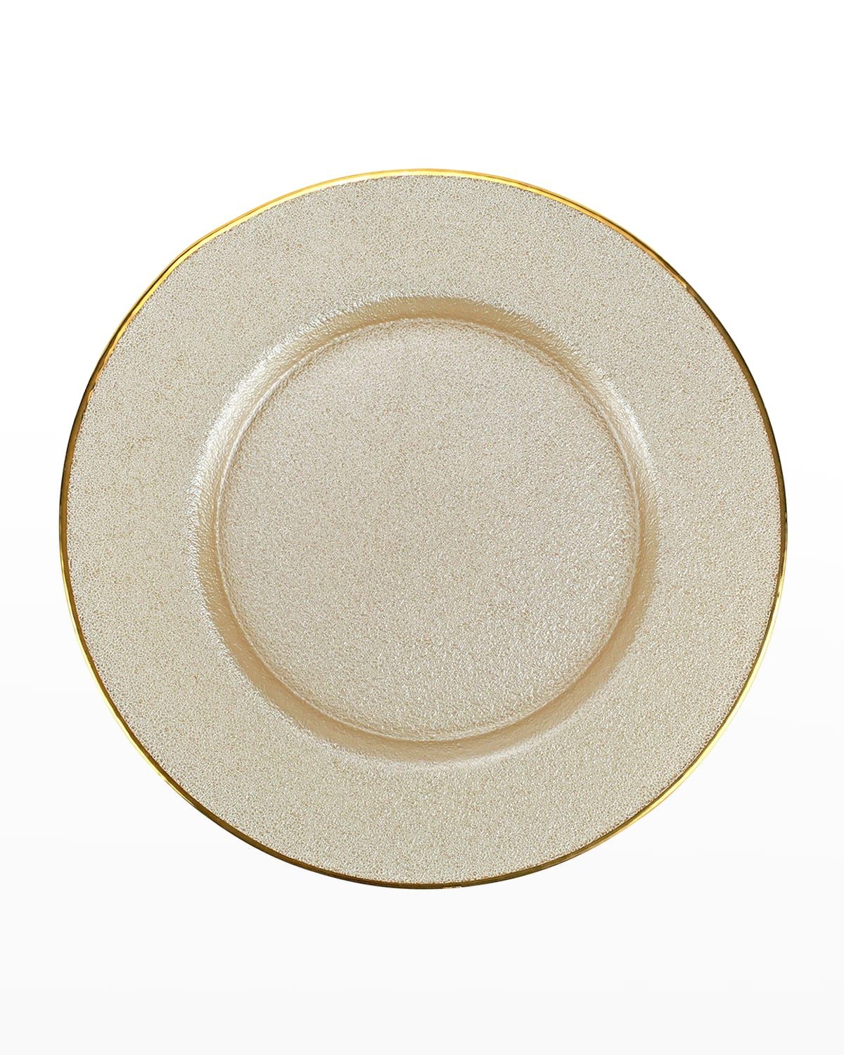 Metallic Glass Pearl Service Plate