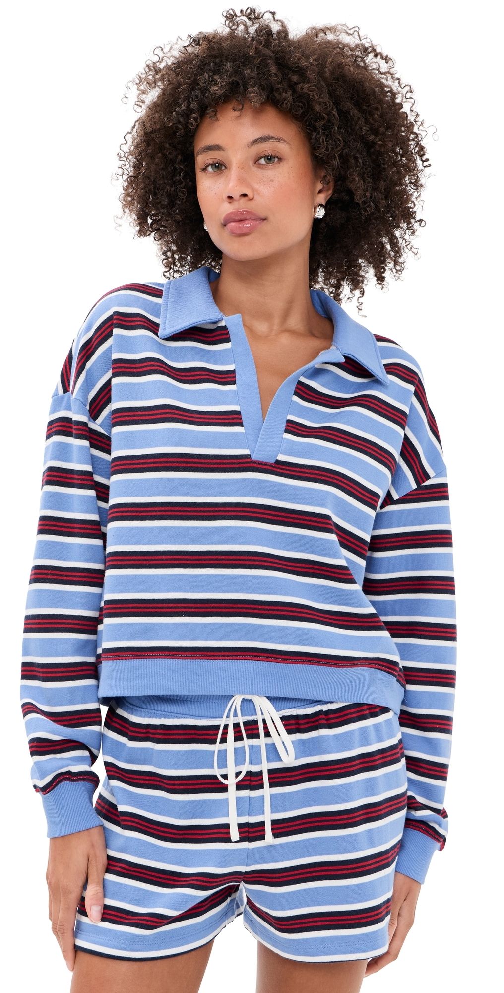 Z Supply Low Key Stripe Polo Bay Blue S