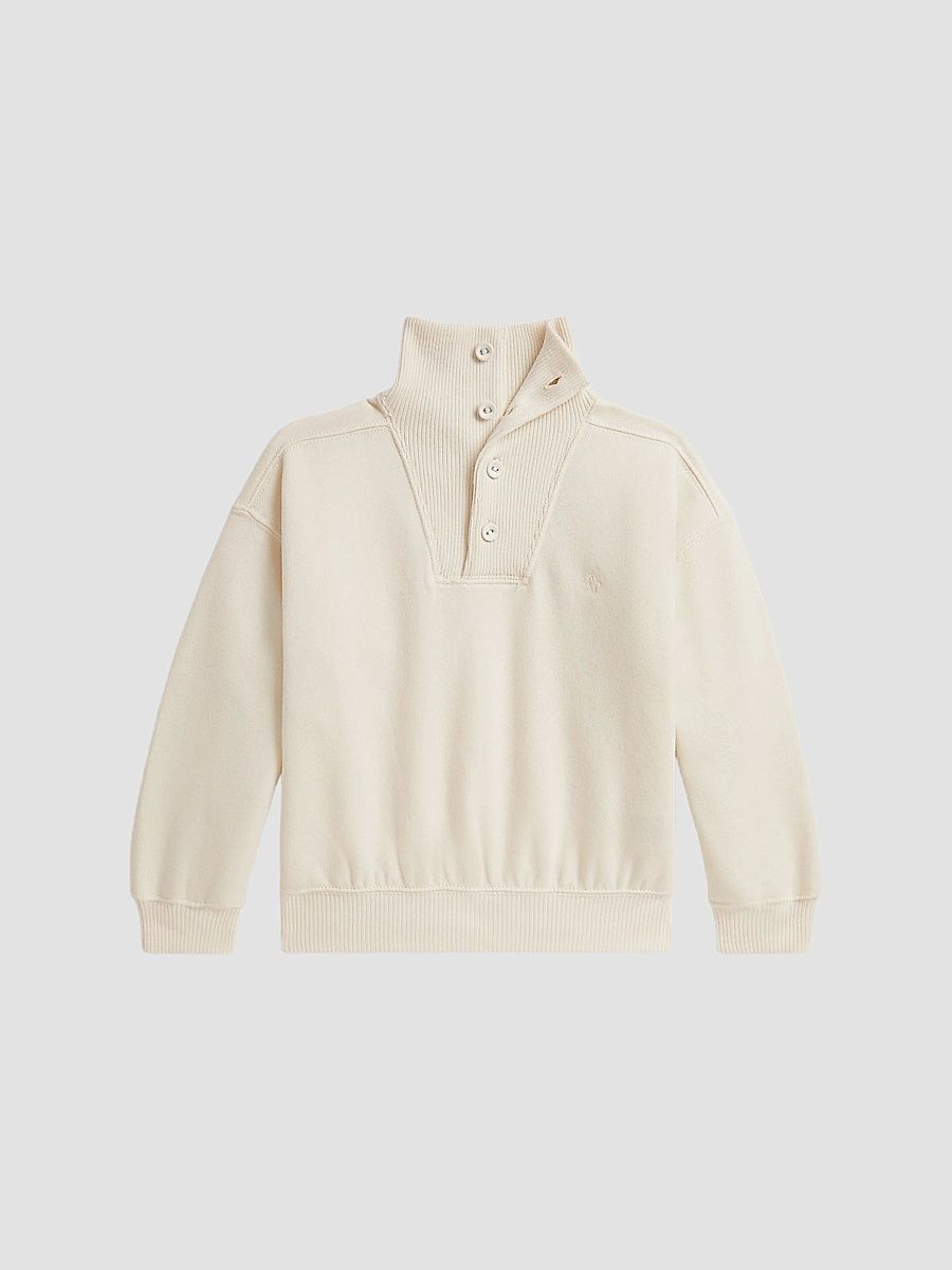 Polo Ralph Lauren Girl's Little Girl's & Girl's Ribbed Mock Turtleneck Pullover - Estate Cream - Size 16