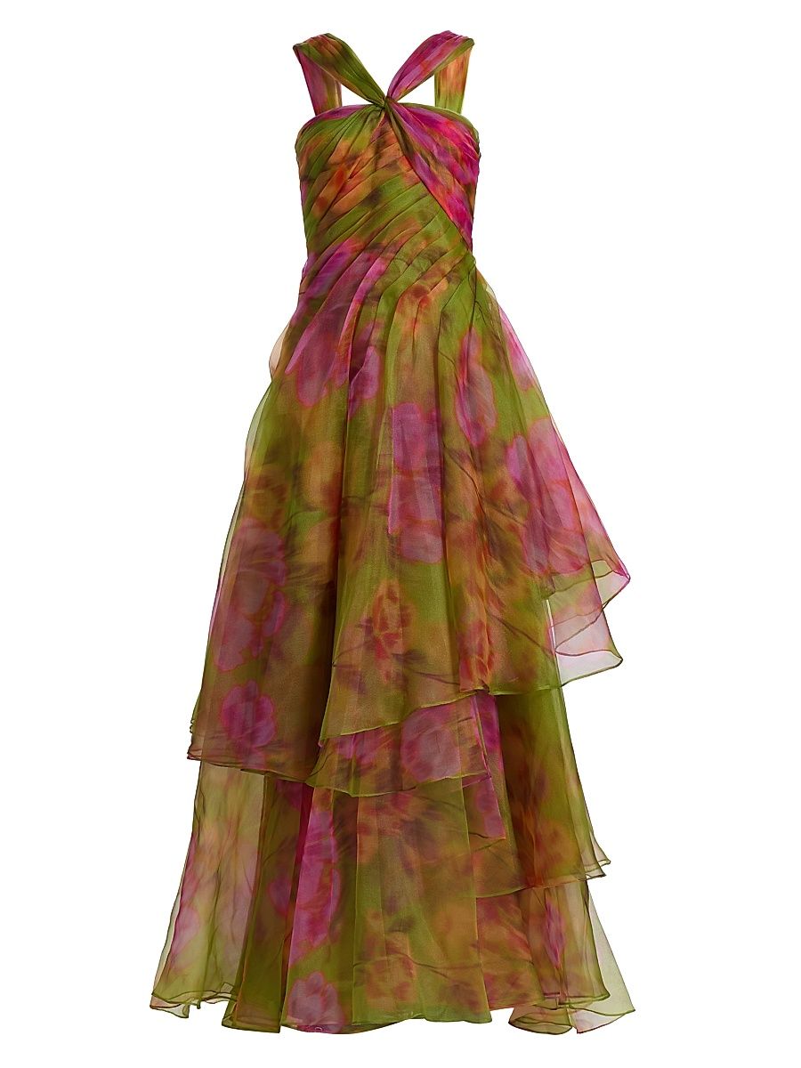 Women's Rosalinda Organza Twisted Halter Gown - Camilia Pop - Size 14