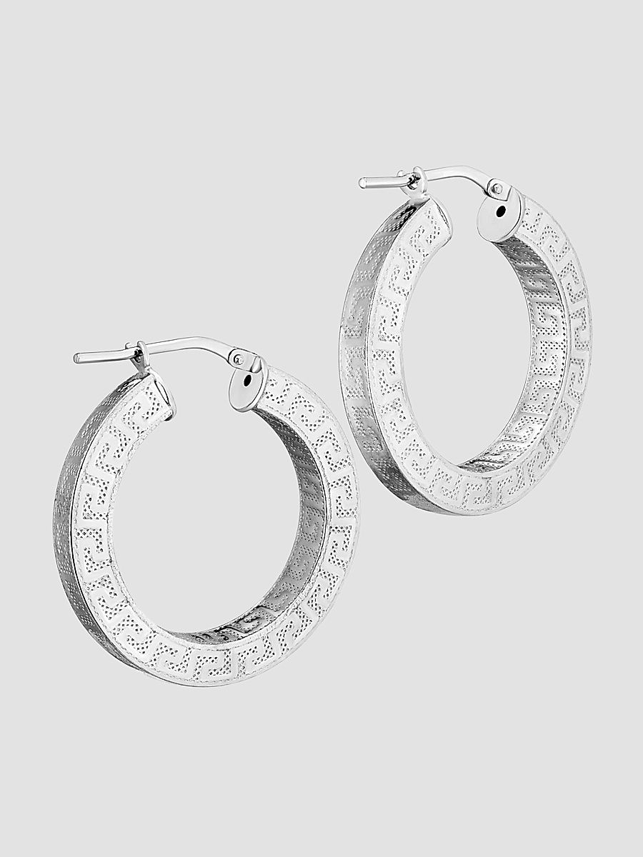 Women's Olympia Hoop Earrrings in Sterling Silver - Silver