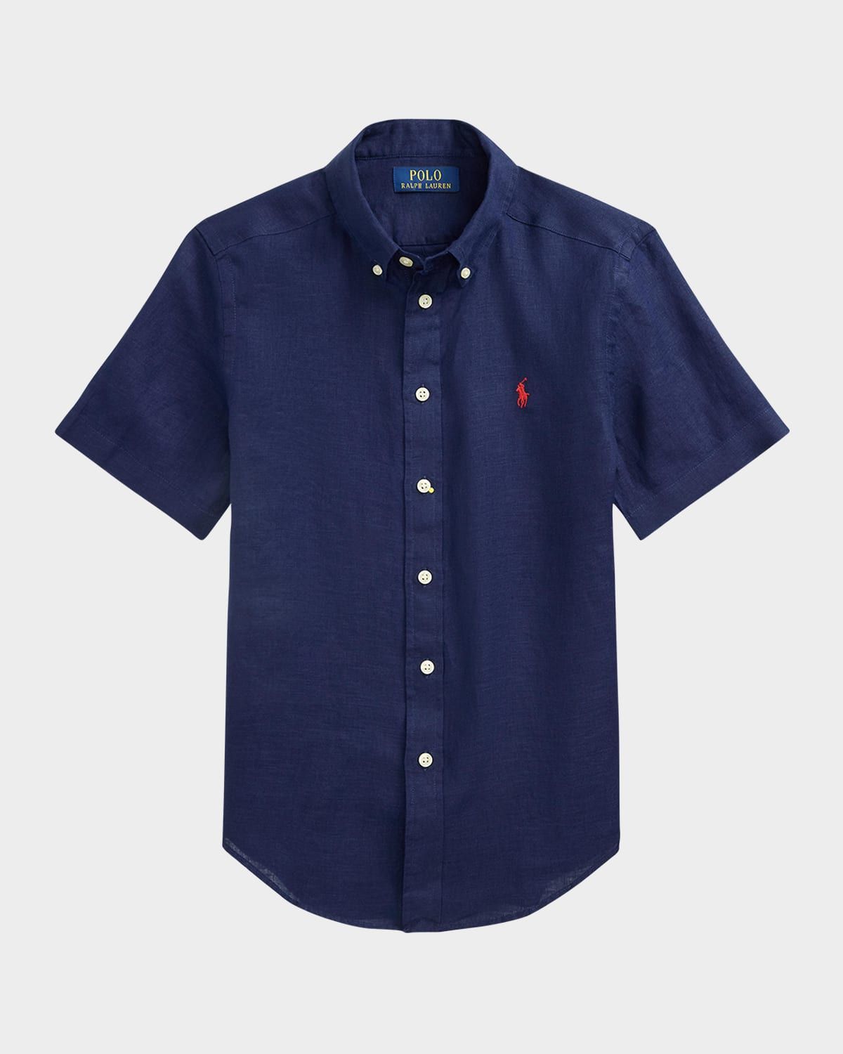Boy & apos;s Linen Sport Shirt, Size S-XL