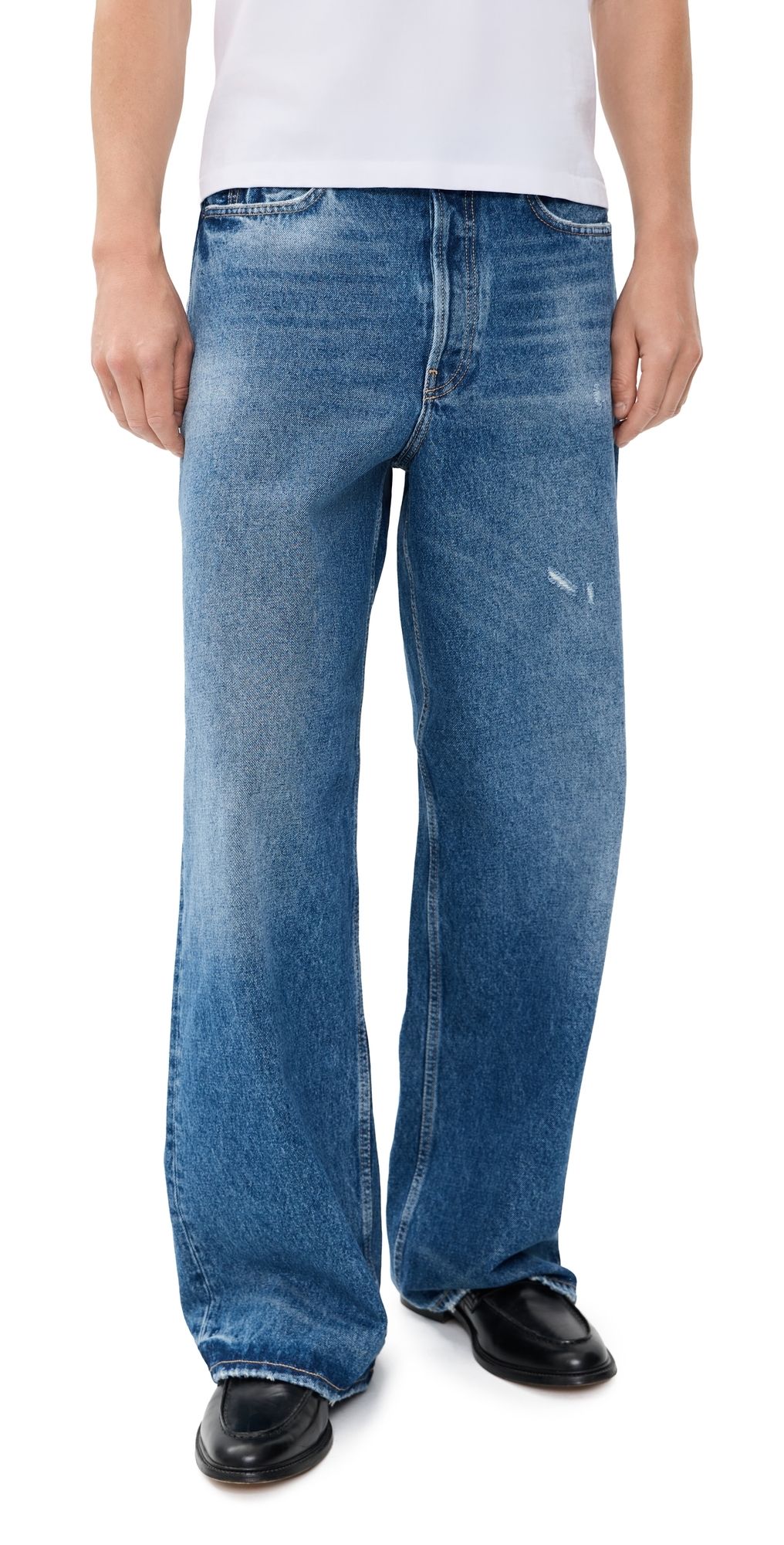 Acne Studios 1981 Wide Leg Jeans Mid Blue L