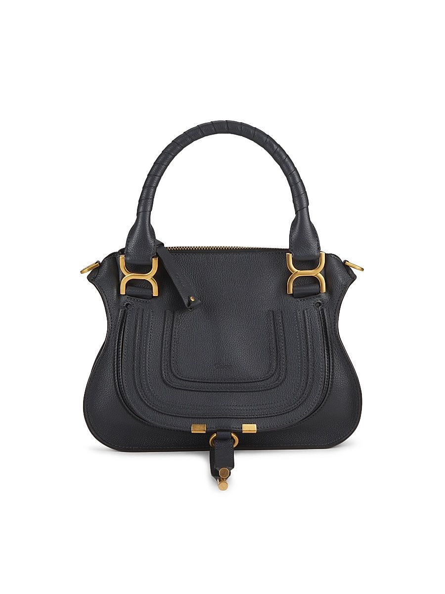 Women's Marcie Leather Saddle Bag - Black Navy