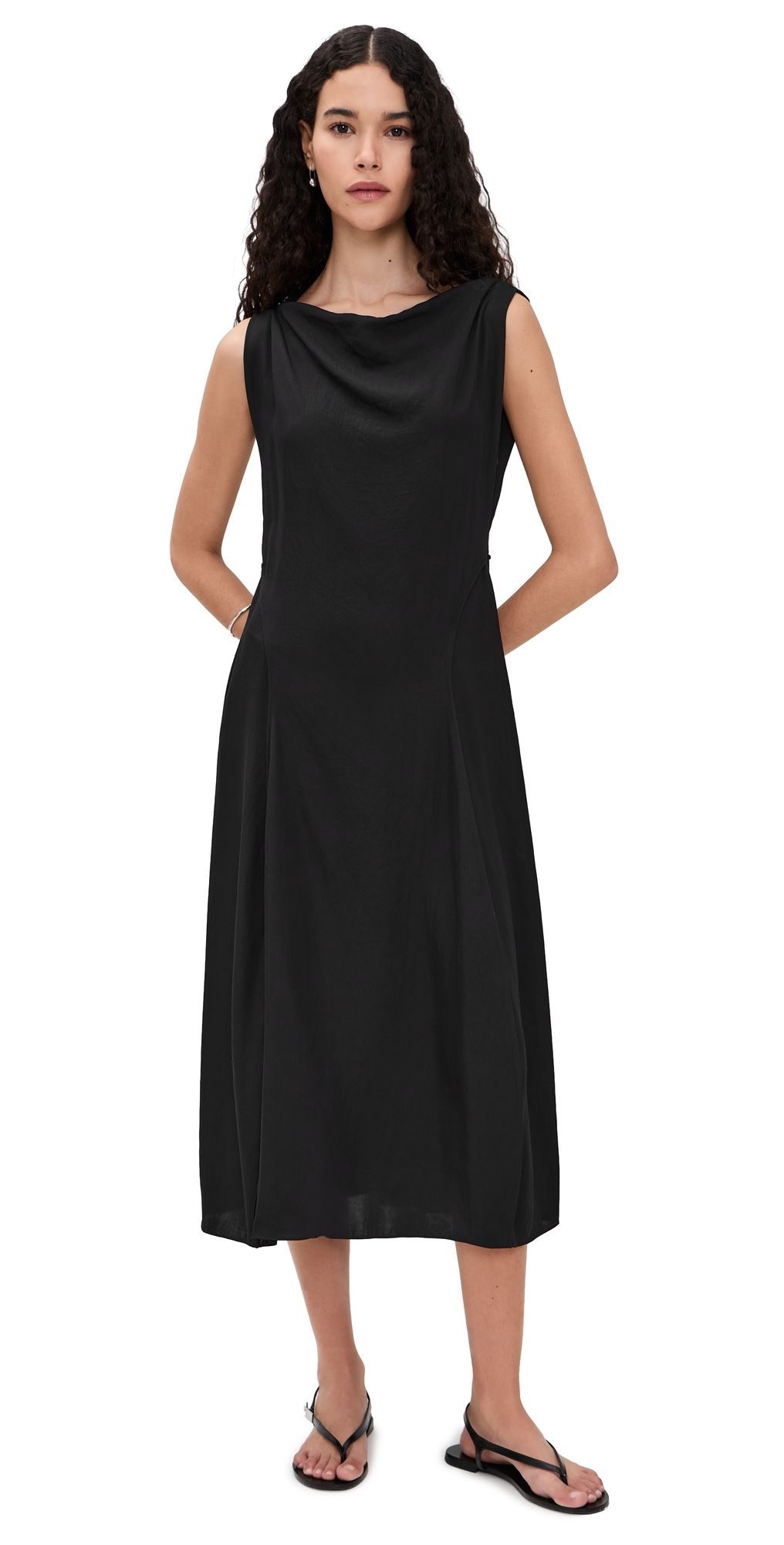 Theory Draped Parachute Dress Black 10