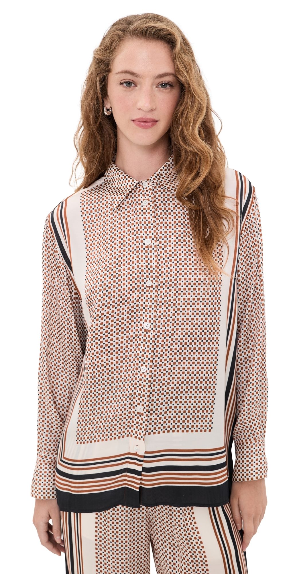A. L.C. Maisie Top Black/Caramel Dotted 10