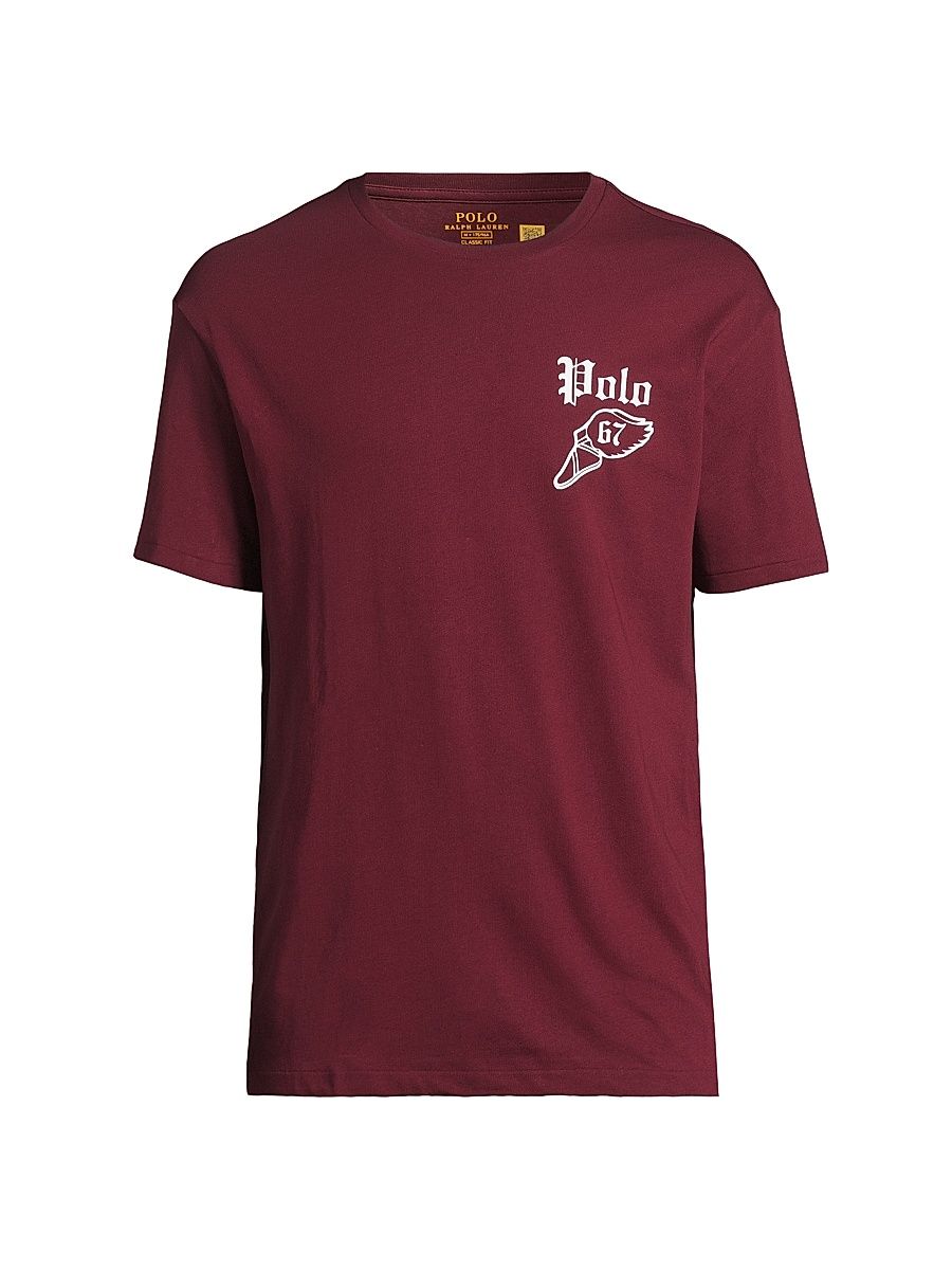 Men's Logo Cotton T-Shirt - Classic Wine - Size Small