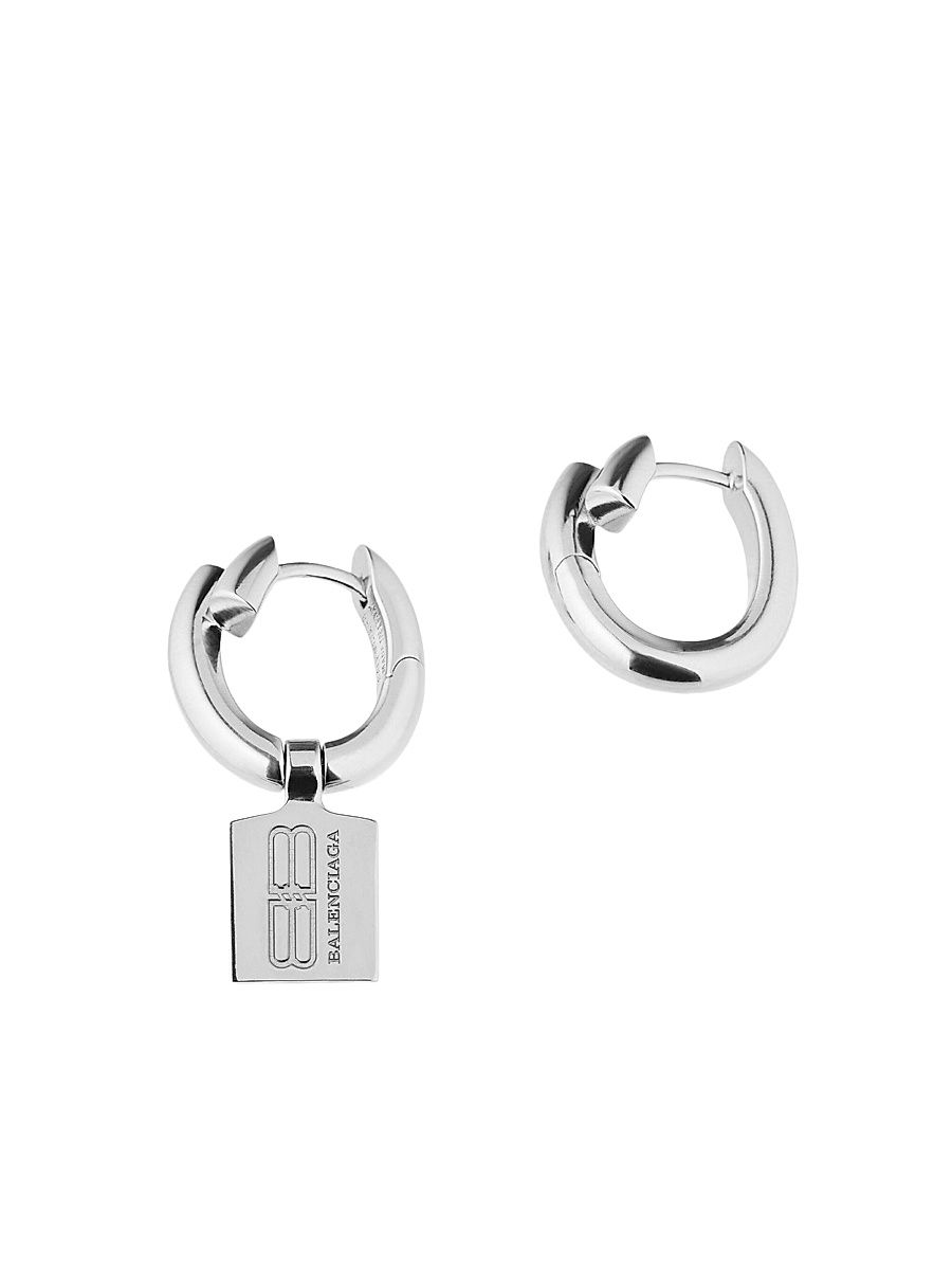 Women's Saint Germain Tag Earrings - Shiny Silver