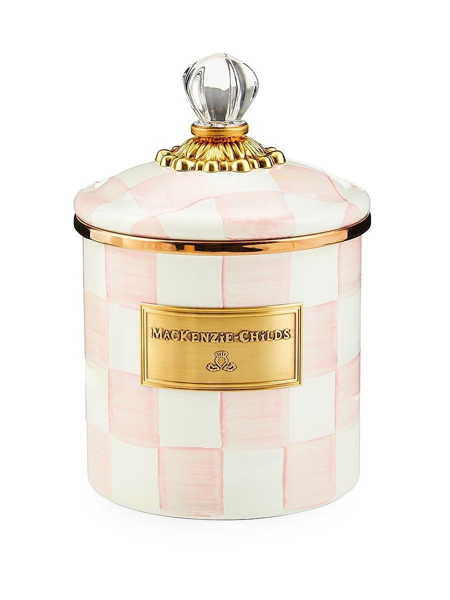 Small Rosy Check Enamel Canister - Size Small