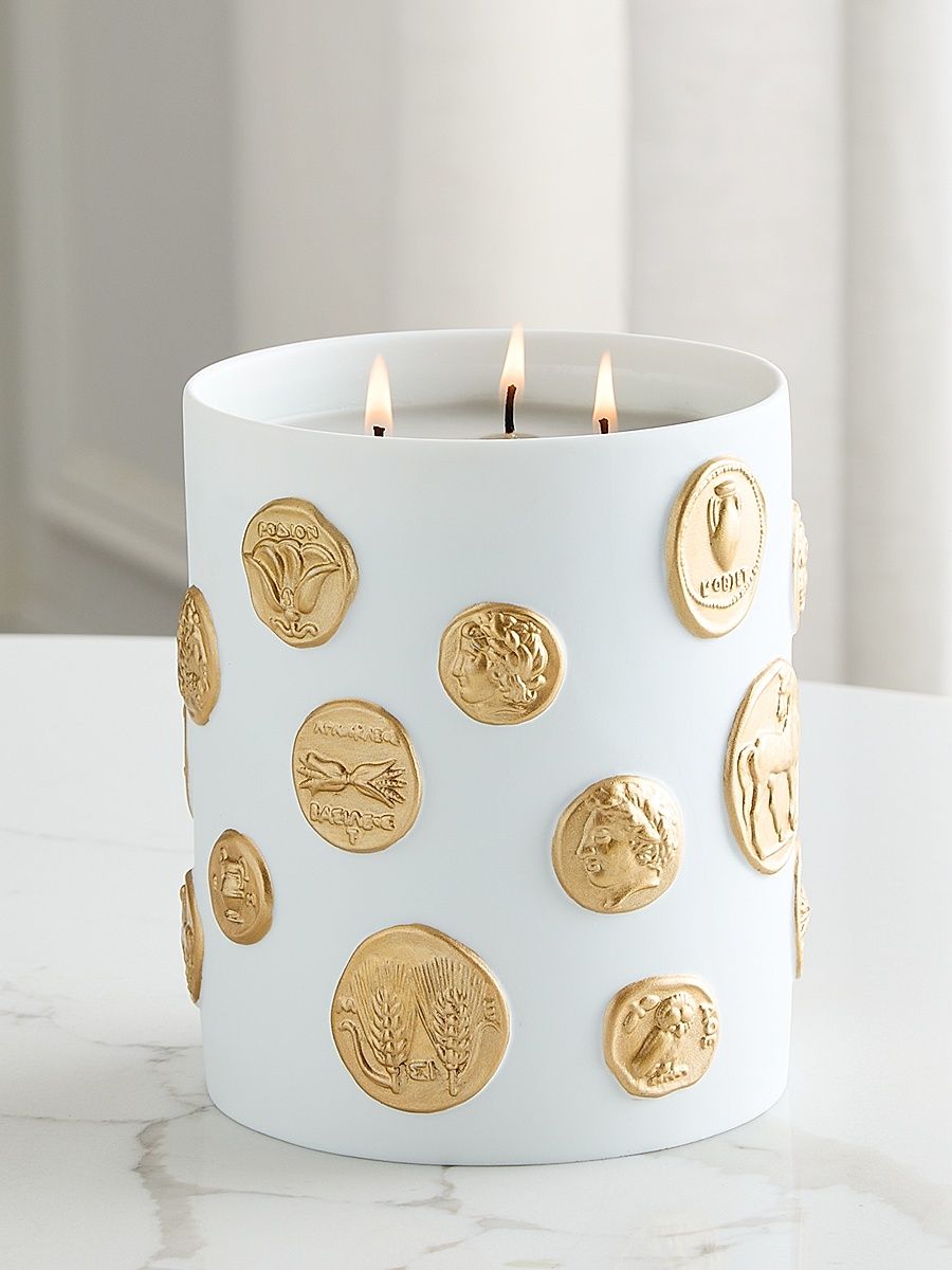Medaille 3-Wick Candle - White Gold