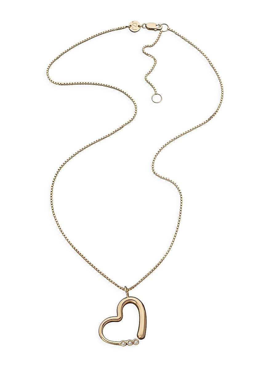 Women's Gianna 18K-Gold-Plated & 0.01 TCW Diamond Heart Pendant Necklace - Gold Vermeil