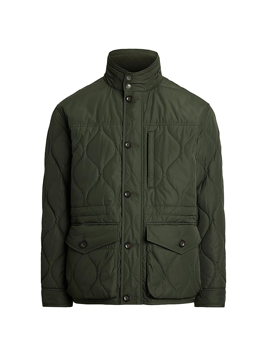 Men's Eastham Quilted Hooded Field Jacket - Olive Smoke - Size XXL