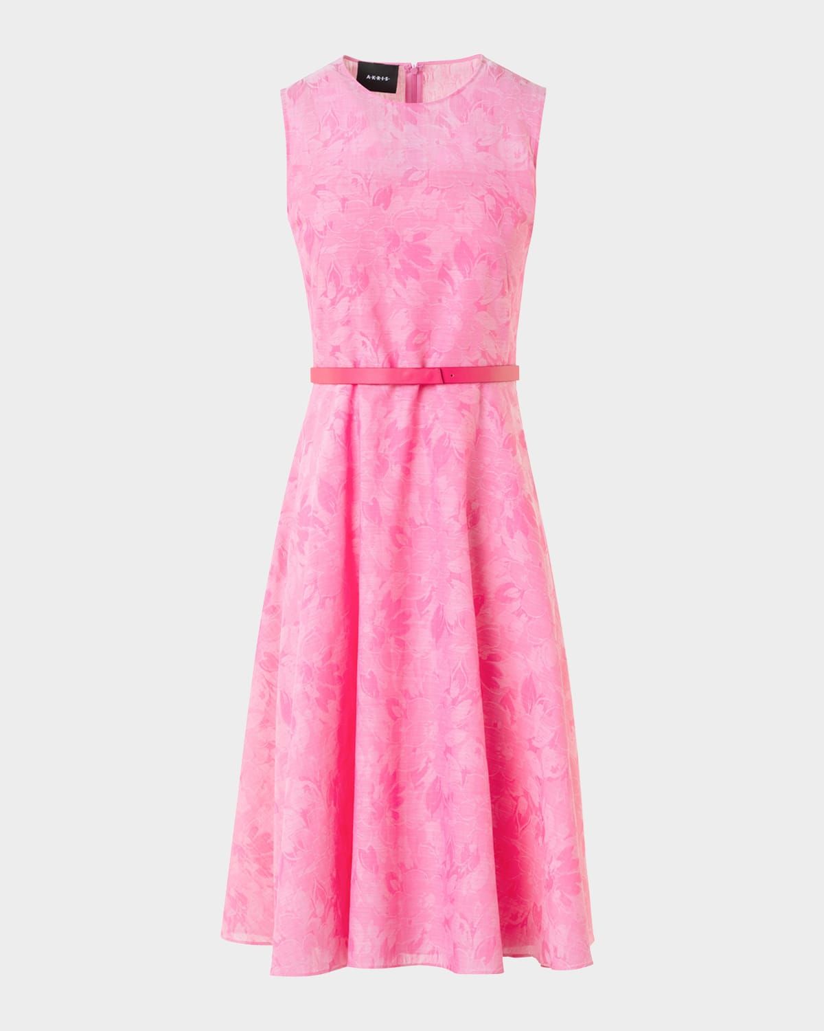 Floral Cotton Sleeveless Belted Dress