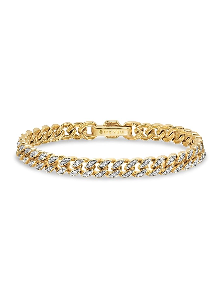 Women's Curb Chain Bracelet in 18K Yellow Gold - Gold - Size Small