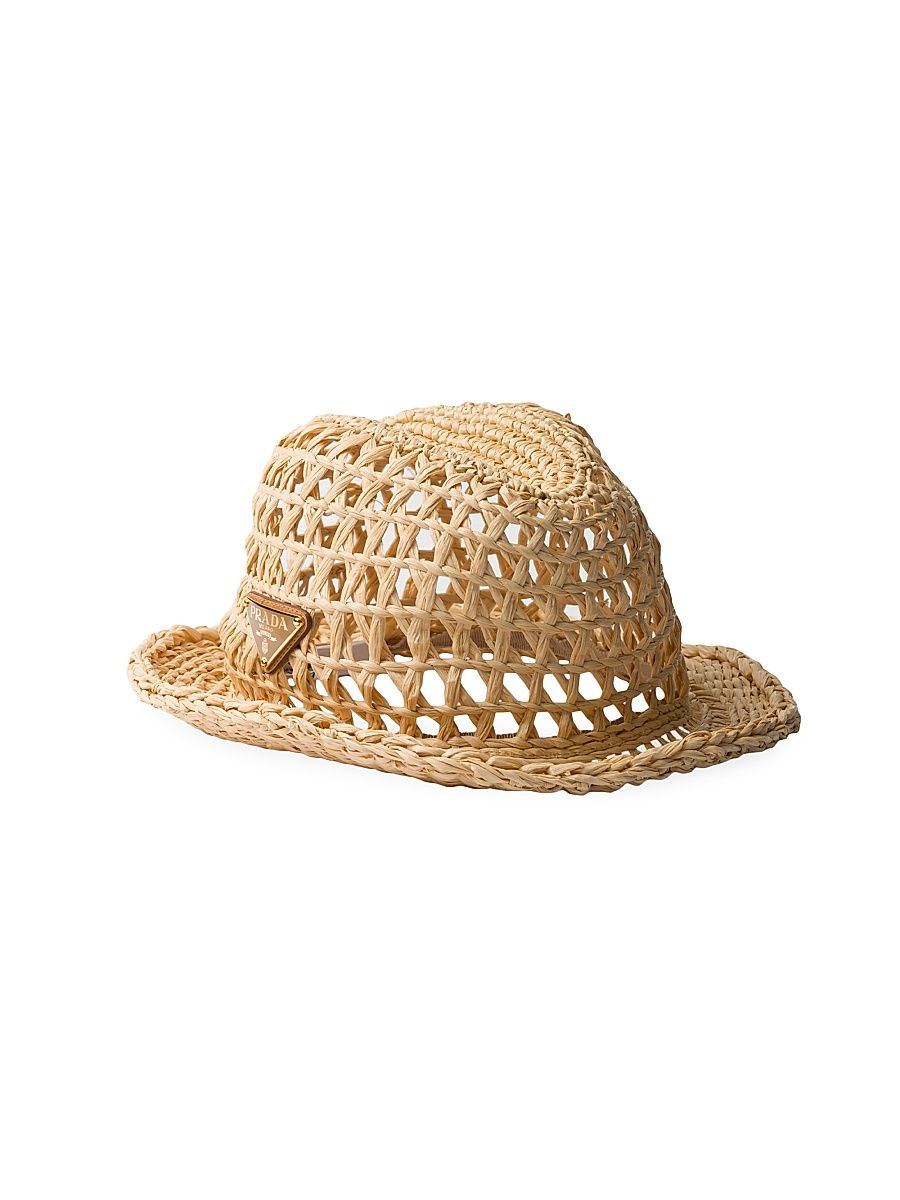 Women's Woven Fabric Fedora - Beige Khaki - Size Large