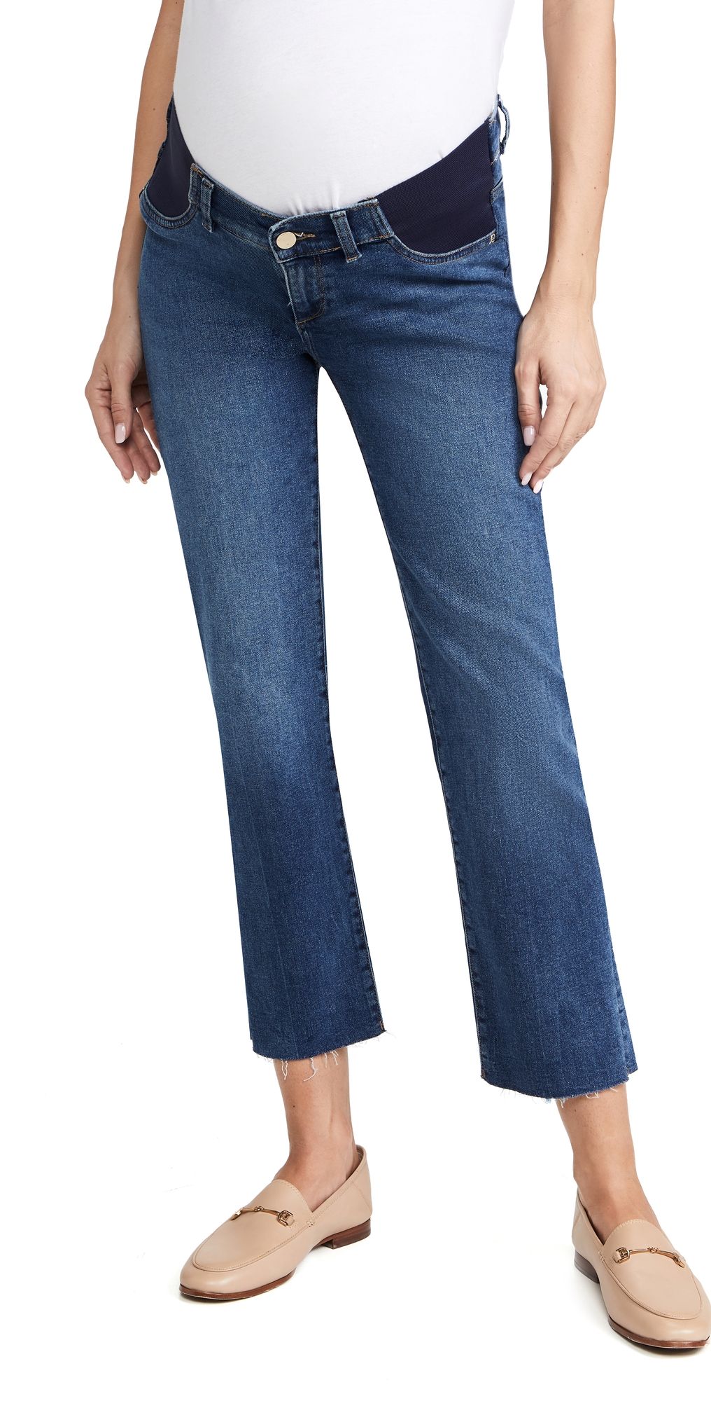 DL1961 Patti Straight Maternity Ankle Jeans Seaborn Raw 32