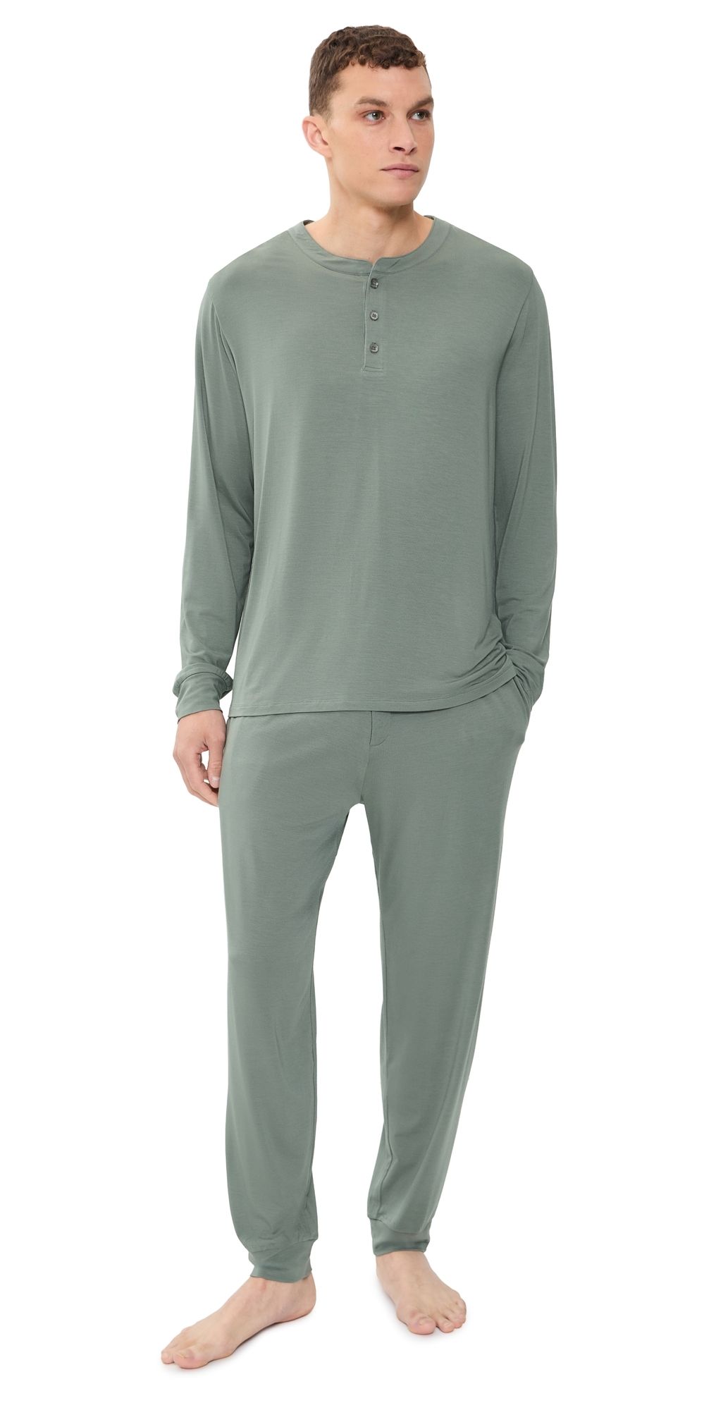 Eberjey Henry Long Pajamas Set Desert Sage M