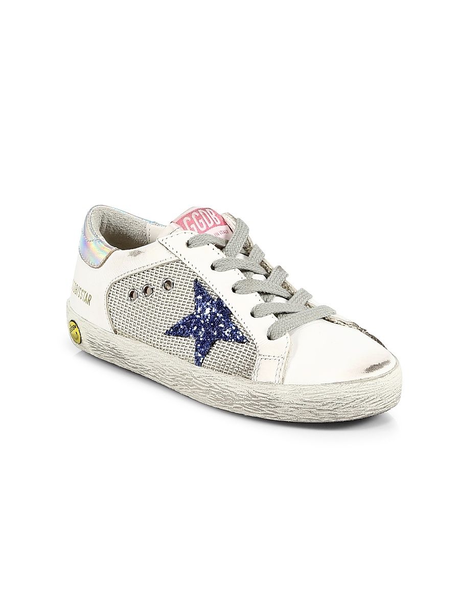 Little Kid's and Kid's Superstar Mesh & Leather Sneakers - Light Silver - Size 7 (Baby)