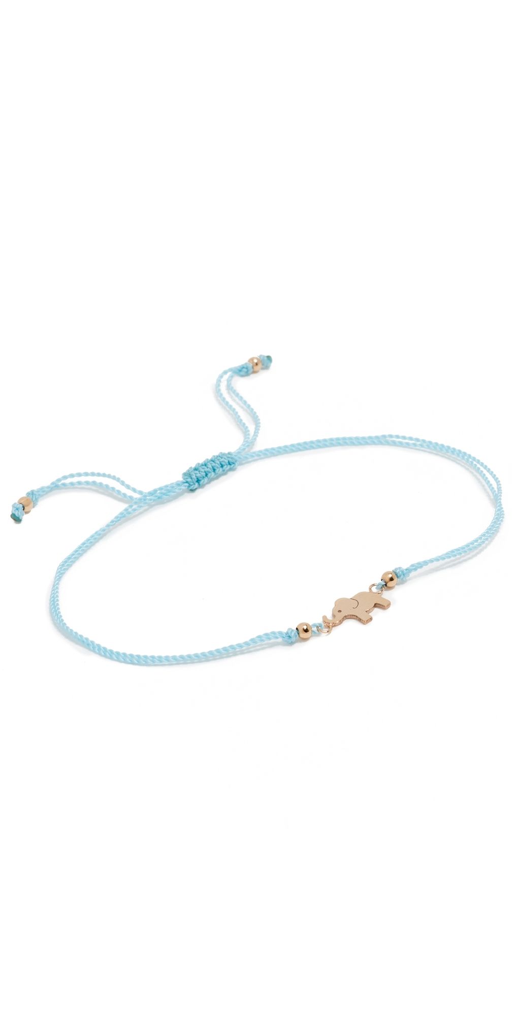Zoe Chicco 14k Gold Midi Bitty Elephant Cord Bracelet Gold One Size