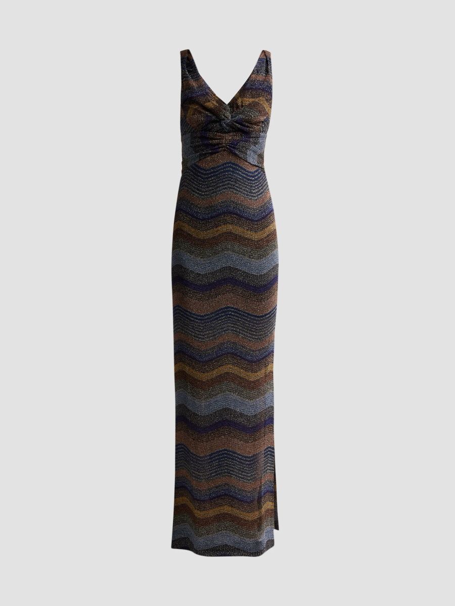 Missoni Women's Torchon Metallic Knit Maxi Dress - Gold Black - Size 0