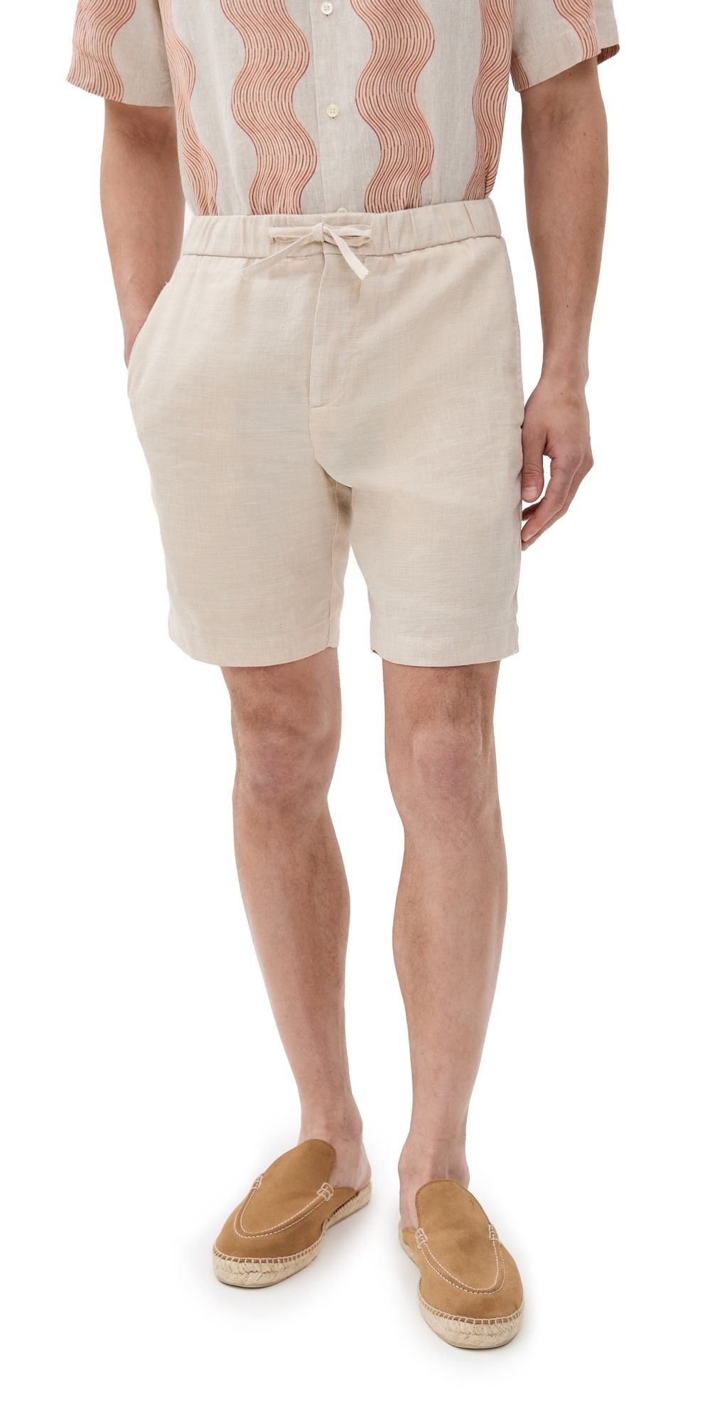 Frescobol Carioca Felipe Linen Shorts Sand 36