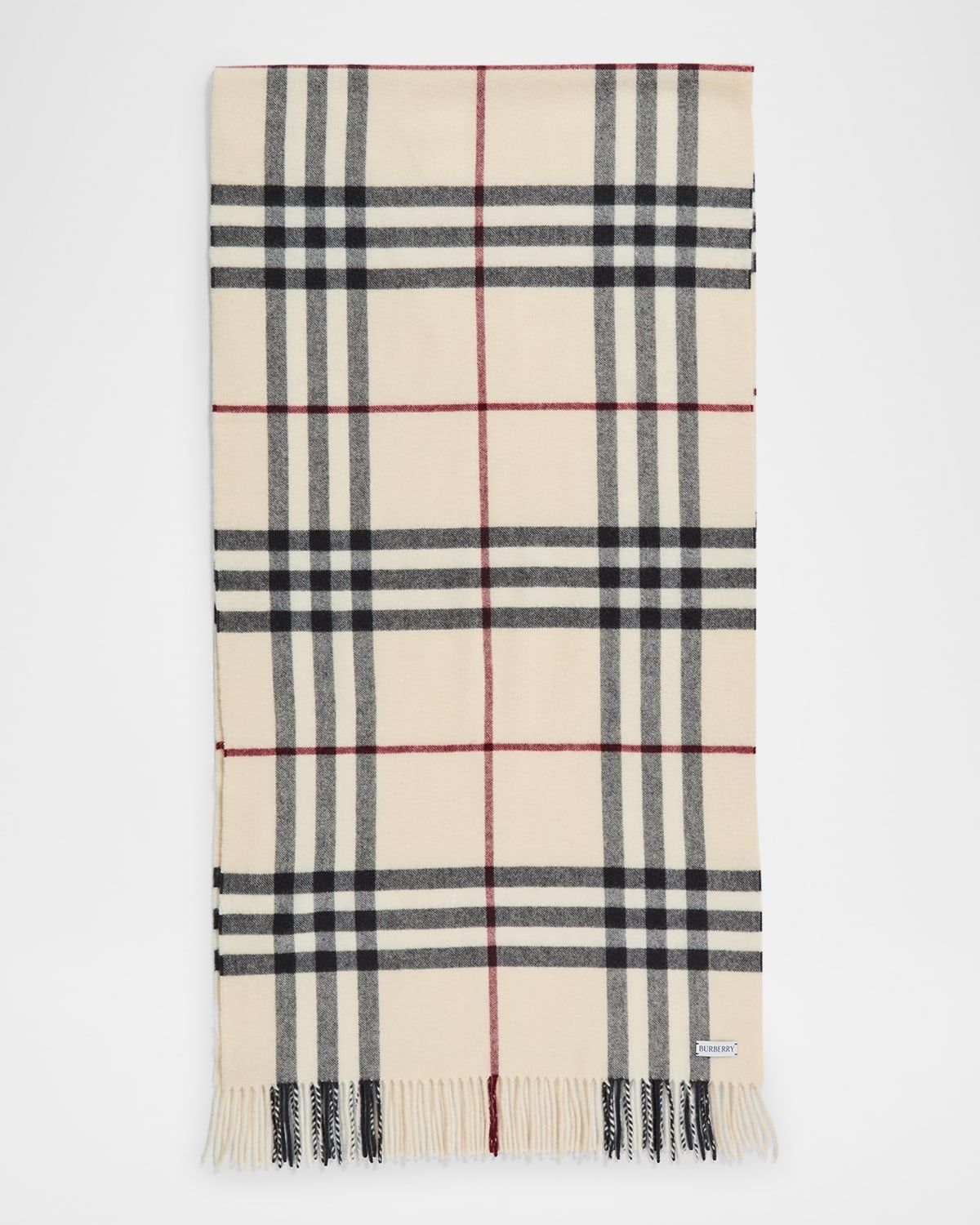 Washed Giant Check Cashmere Scarf