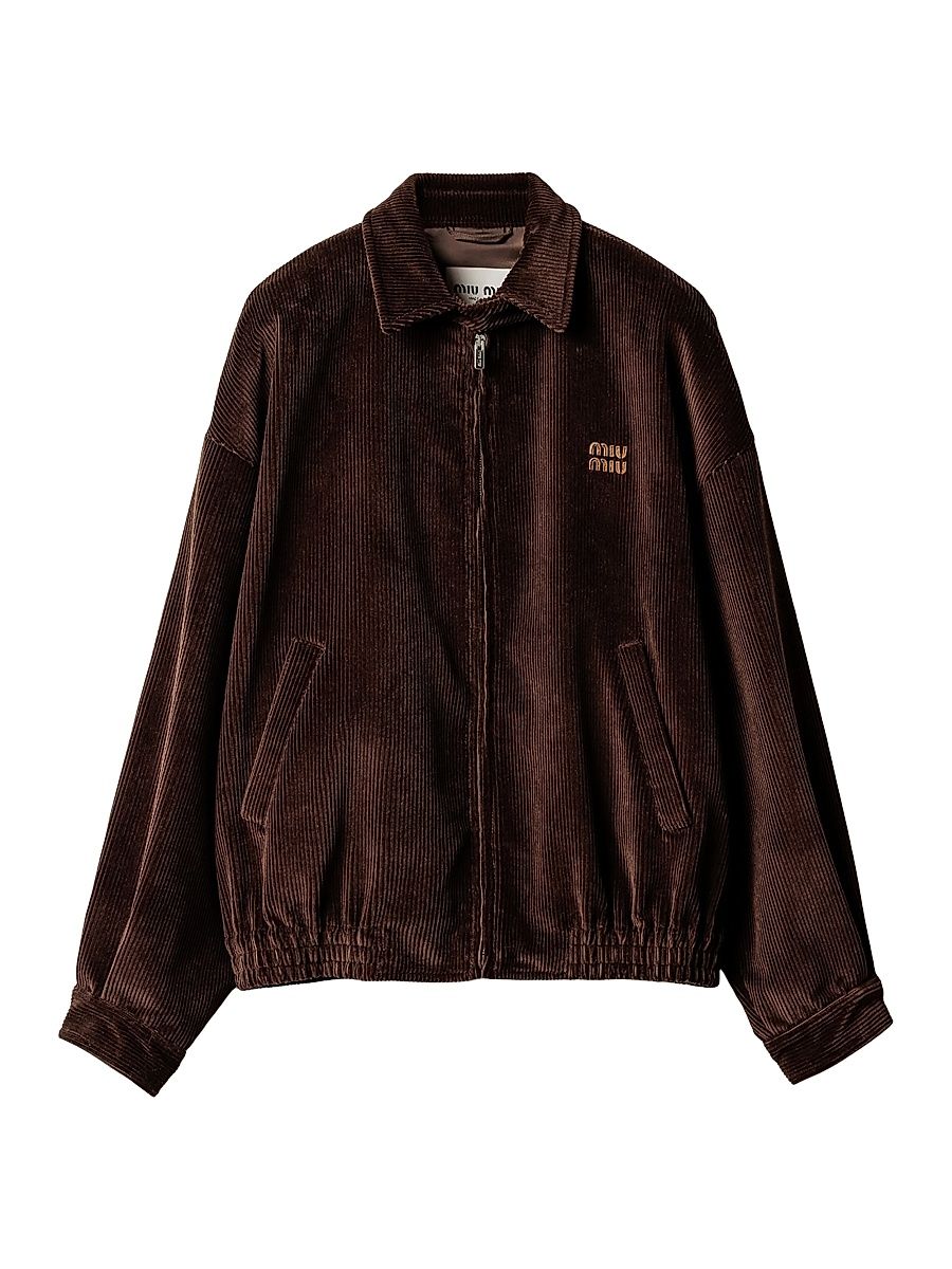 Women's Corduroy Blouson Jacket - Brown - Size 4