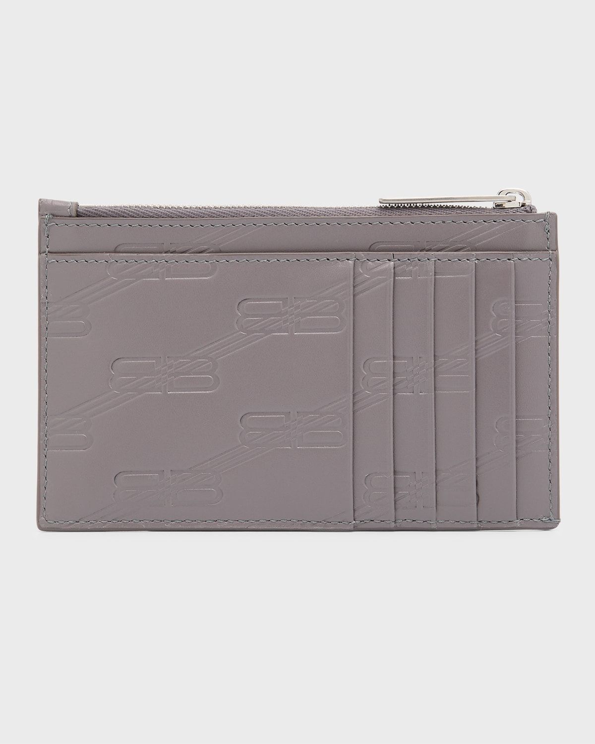 Men & apos;s BB Monogram Embossed Zip Card Holder