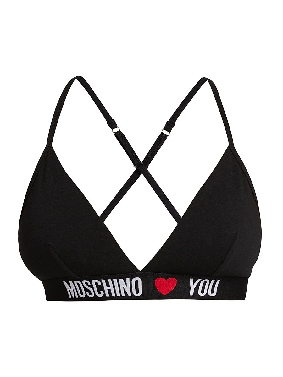 Women's Moschino Intimo Donna Triangle Bra - Black - Size Large
