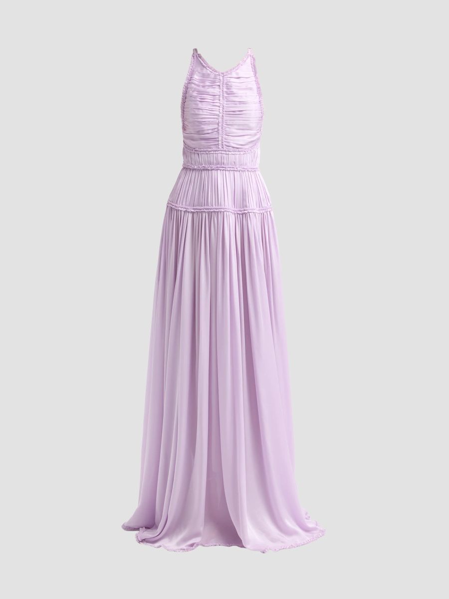 Ulla Johnson Women's Demetra Ruched Silk Gown - Wisteria - Size 14