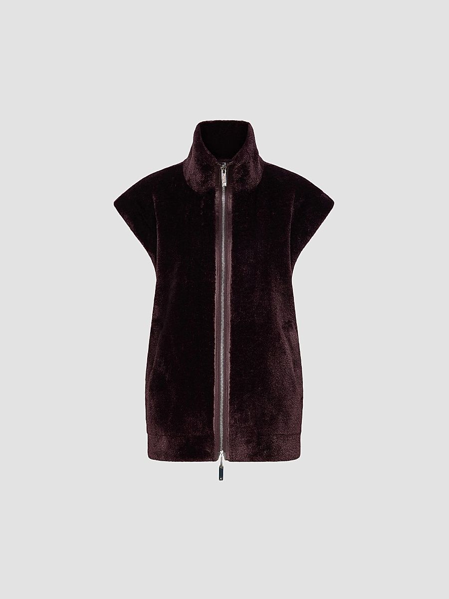 Women's Cocoon Gilet Coat - Blackberry - Size 12