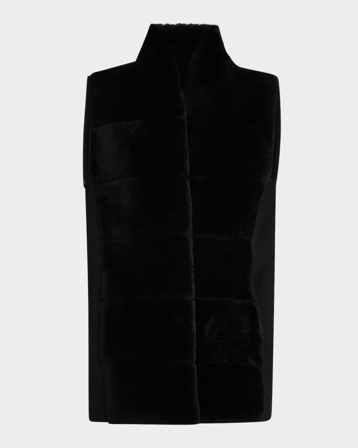 Reversible Shearling Lamb Vest with Cashmere-Blend Back