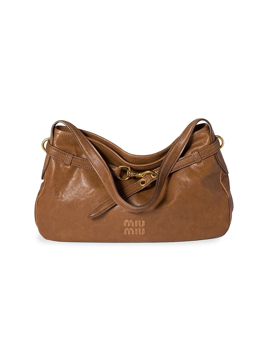 Women's Aventure Nappa Leather Shoulder Bag - Brown
