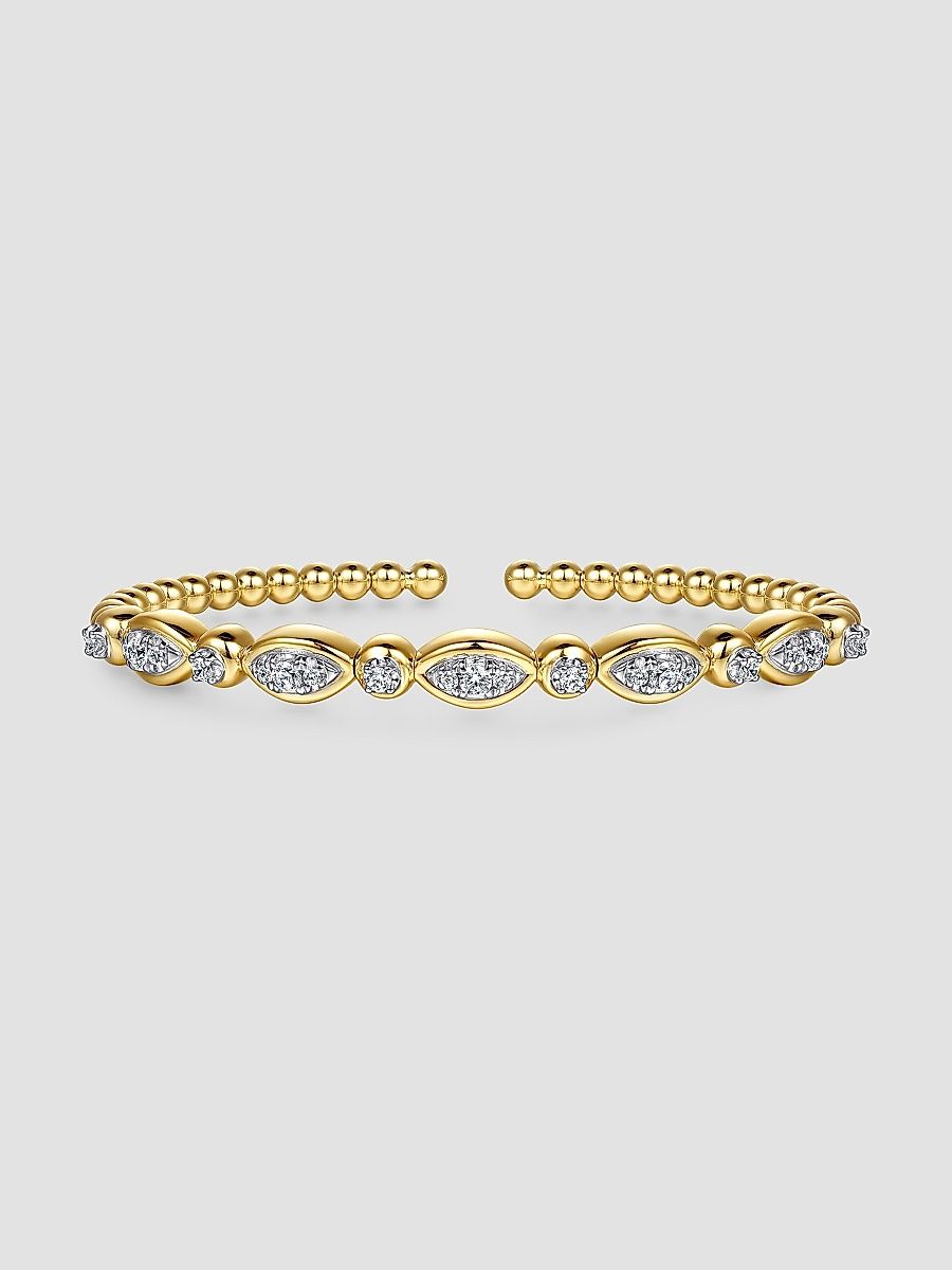 Gabriel & Co Women's Bujukan Two-Tone 14K Gold & 0.50 TCW Diamond Bangle - Yellow Gold