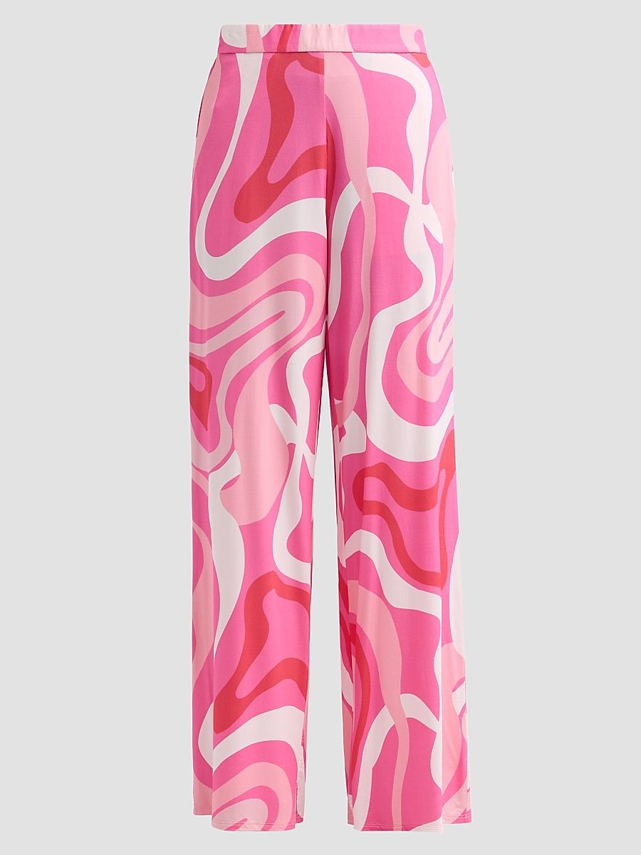 Women's Kelela Geo Sheen Jersey Pants - Wavy Geo Pink - Size XL