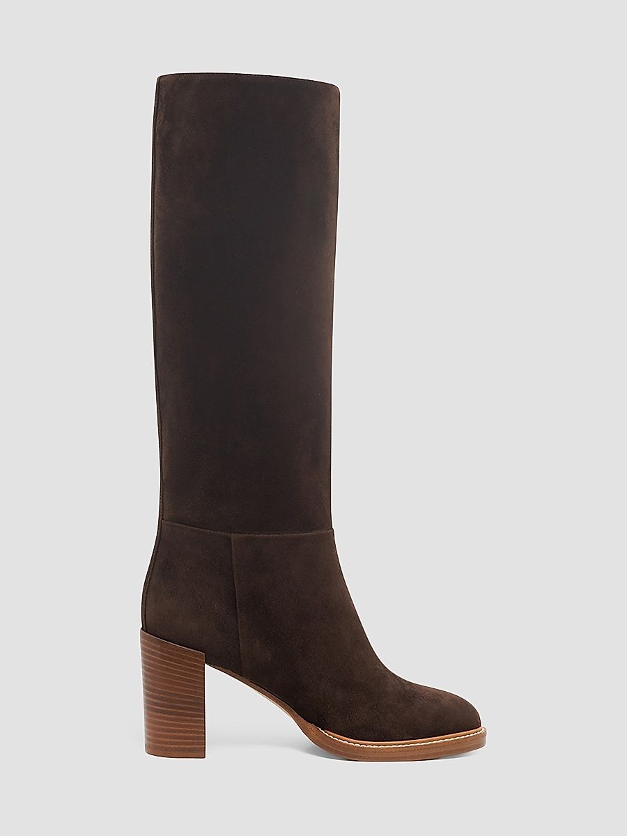 Women's Bocca 75MM Suede Knee-High Boots - Dark Chocolate - Size 9