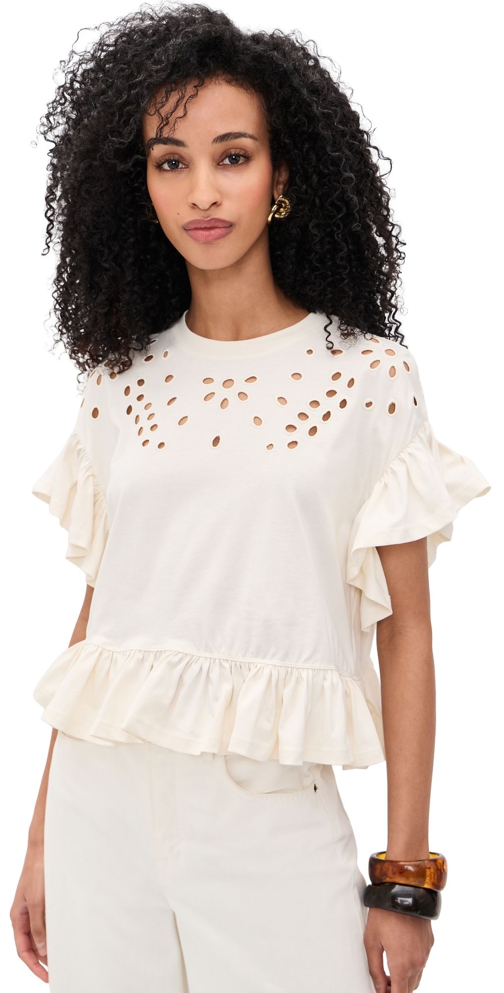 Ulla Johnson Mariana Peplum Top Cowrie S
