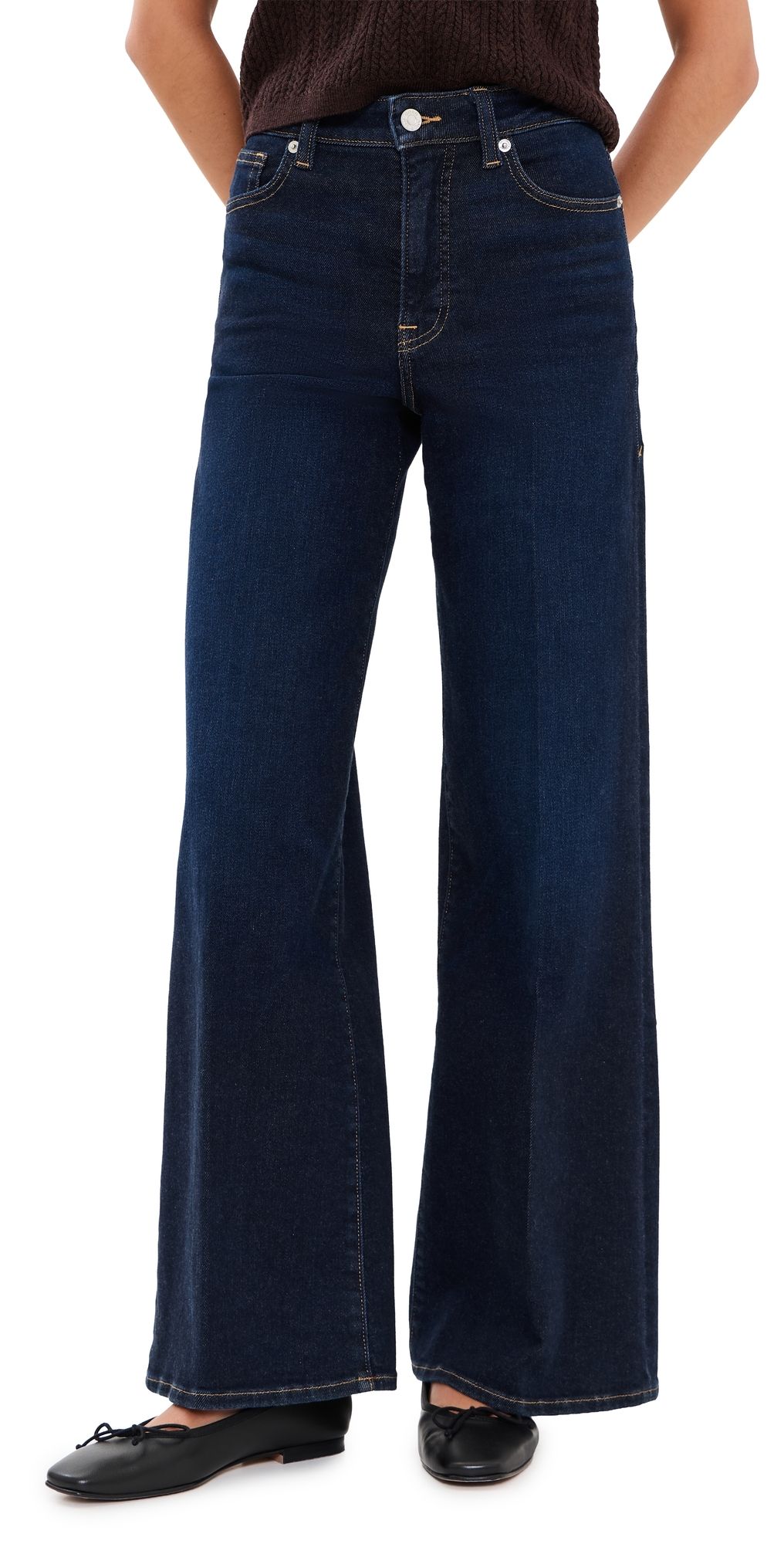 Good American Soft Tech Good Waist Palazzo Ankle Jeans Indigo1308 2