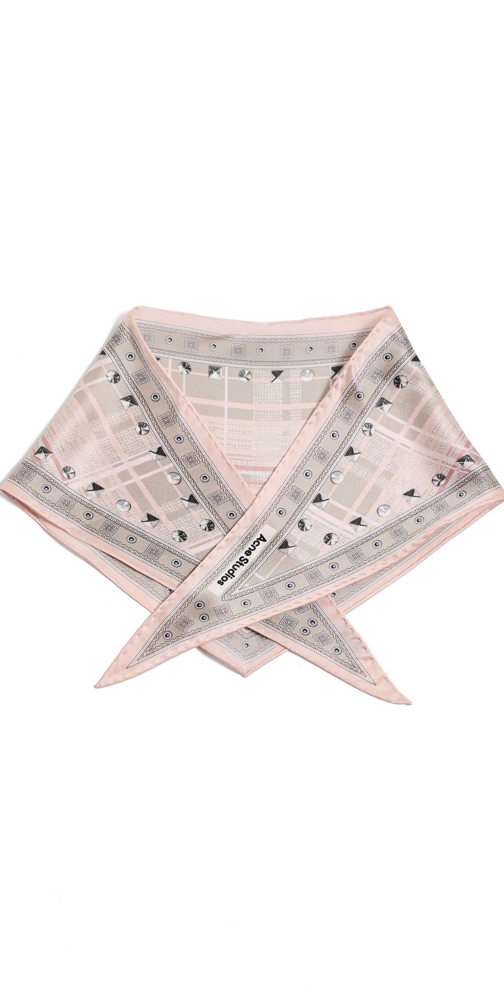 Acne Studios Volta Triangle Check Scarf Pink One Size